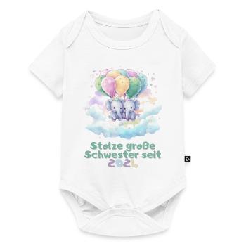 Stolze große Schwester seit 2024 - Baby Premium Kurzarmbody - Weiß - Vorne