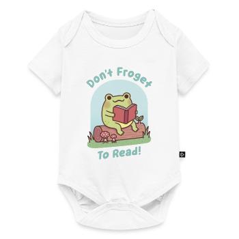 Cute Frog Happily Reading Dont Froget To Read Pun - Baby Premium short-sleeve bodysuit - white - Front