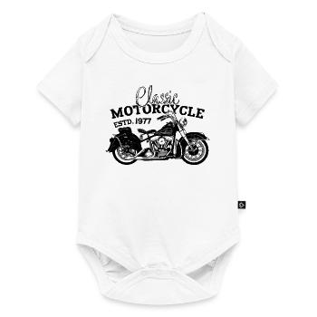 Rétro 1977 Moto Motard Moto Anniversaire 1977 - Body à manches courtes Premium Bébé - blanc - Devant