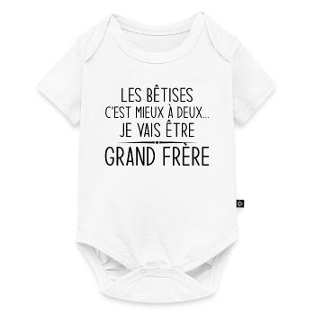 Je vais être grand frère - Body à manches courtes Premium Bébé - blanc - Devant