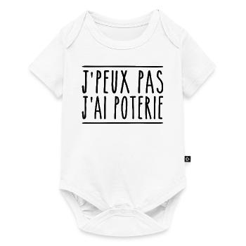 J'peux pas j'ai poterie | Potier - Body à manches courtes Premium Bébé - blanc - Devant