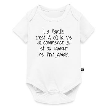 Family is where life begins - Baby Premium short-sleeve bodysuit - white - Front