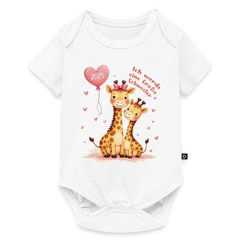 Ich werde große Schwester 2025 - Baby Premium Kurzarmbody - Weiß - Vorne