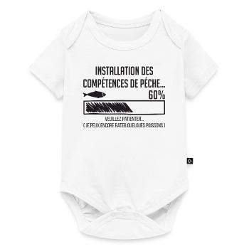 Pêche Humour Barre Progression 60% - Body à manches courtes Premium Bébé - blanc - Devant