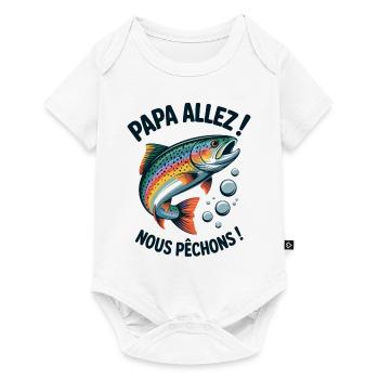 Papa allez! Nous pêchons ! Truite sautante - Body à manches courtes Premium Bébé - blanc - Devant