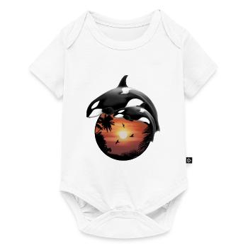 Orca killer whale palm beach - Baby Premium short-sleeve bodysuit - white - Front