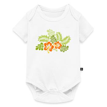 Hibiscus hibiscus blossom Hawaii flower tropical bloom - Baby Premium short-sleeve bodysuit - white - Front