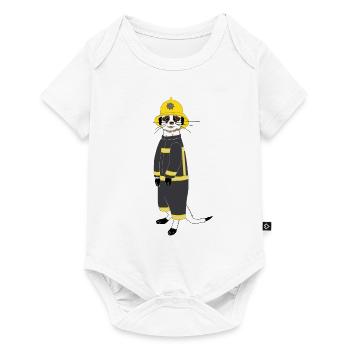 Funny Meerkat Fireman - Baby Premium short-sleeve bodysuit - white - Front