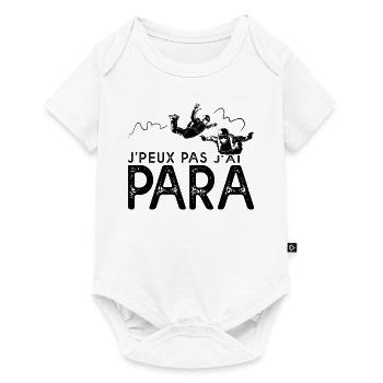 J'peux pas j'ai para parachutisme parachutiste - Body à manches courtes Premium Bébé - blanc - Devant