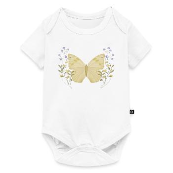 Butterfly with flowers - Baby Premium short-sleeve bodysuit - white - Front