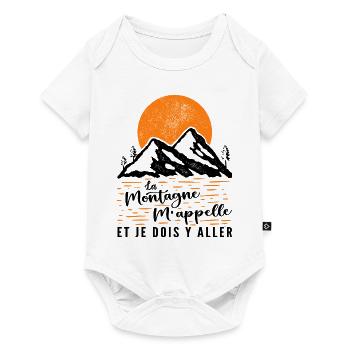 La Montagne M'appelle et Je Dois Y Aller - Body à manches courtes Premium Bébé - blanc - Devant