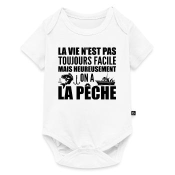 Life is not always easy, fishing - Baby Premium short-sleeve bodysuit - white - Front