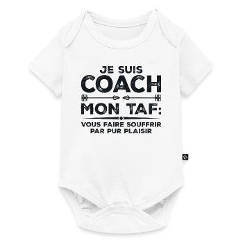 Je suis coach, Humour cadeau sportif coach - Body à manches courtes Premium Bébé - blanc - Devant