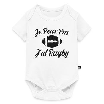 Je Peux Pas J'ai Rugby Humour Cadeau - Body à manches courtes Premium Bébé - blanc - Devant
