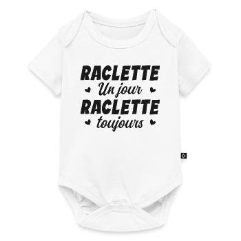 Raclette un jour raclette toujours manger fromage - Body à manches courtes Premium Bébé - blanc - Devant