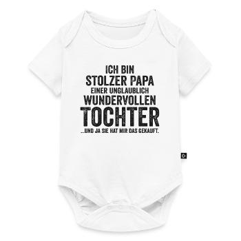 Papa Vater Vatertag Tochter - Baby Premium Kurzarmbody - Weiß - Vorne