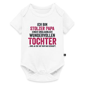 Papa Vater Vatertag Tochter - Baby Premium Kurzarmbody - Weiß - Vorne