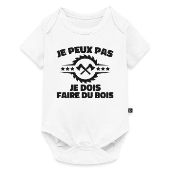 Ich kann nicht, ich muss Holz machen - Baby Premium Kurzarmbody - Weiß - Vorne
