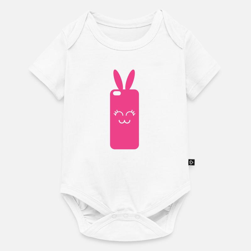 Pink Rabbit Phone Graphic - Body à manches courtes Premium Bébé - blanc