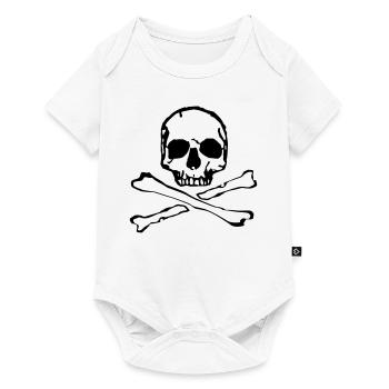 Skull Skull Bones Tattoo Style - Baby Premium short-sleeve bodysuit - white - Front