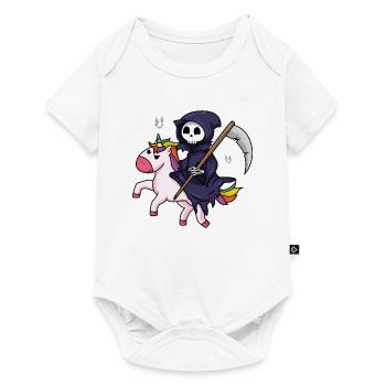 Grim Reaper Rides Unicorn Halloween Reaper Gift - Baby Premium short-sleeve bodysuit - white - Front