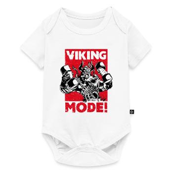 VIKING MODE Power Lifting Bearded Viking Dad Idea - Baby Premium short-sleeve bodysuit - white - Front