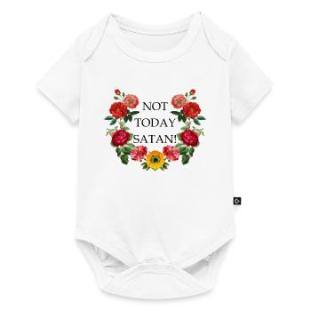 NOT TODAY SATAN - La couronne de fleurs drôle idée de cadeau - Body à manches courtes Premium Bébé - blanc - Devant