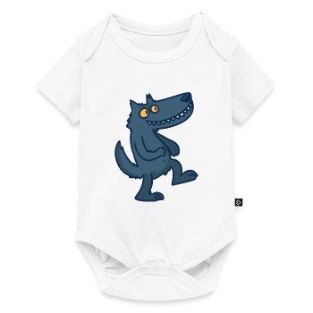Wolf Cartoon Comic Rudel Beute Geschenk Idee Wild - Baby Premium Kurzarmbody - Weiß - Vorne