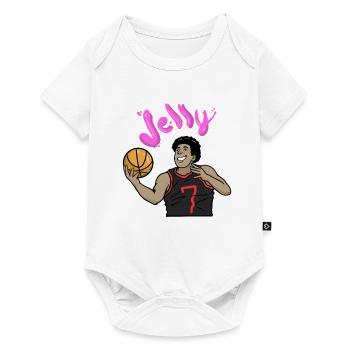 Joueur de basket-ball sport dessin animé - Body à manches courtes Premium Bébé - blanc - Devant