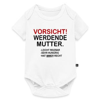 Vorsicht! Werdende Mutter. - Baby Premium Kurzarmbody - Weiß - Vorne