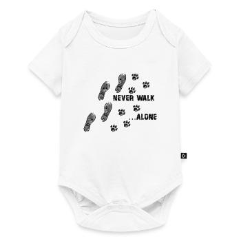 Never Walk Alone Chat Patte Empreinte Meowmy - Body à manches courtes Premium Bébé - blanc - Devant