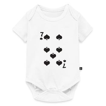 Jeu de cartes costume Pik 7 pour costume de groupe de carnaval - Body à manches courtes Premium Bébé - blanc - Devant