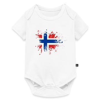 Norvège Drapeau de la Scandinavie - Body à manches courtes Premium Bébé - blanc - Devant