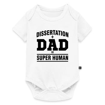 Dissertation Papa Doctorat Cadeau Diplôme Étudiant - Body à manches courtes Premium Bébé - blanc - Devant