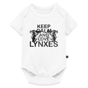 Keep Calm Love Lynx Lynx Motif Lynx Gift - Baby Premium short-sleeve bodysuit - white - Front