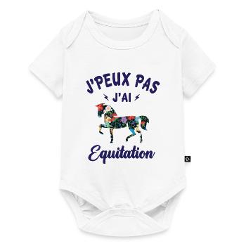 J peux pas j ai Equitation - Body à manches courtes Premium Bébé - blanc - Devant