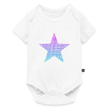 blue purple star, blauer Stern lila Stern Vintage - Baby Premium Kurzarmbody - Weiß - Vorne