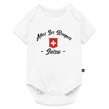 allez les Rougets. Les supporters suisses - Body à manches courtes Premium Bébé - blanc - Devant