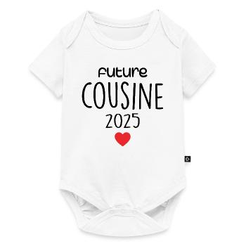 Cadeau Futur Cousine - Body à manches courtes Premium Bébé - blanc - Devant
