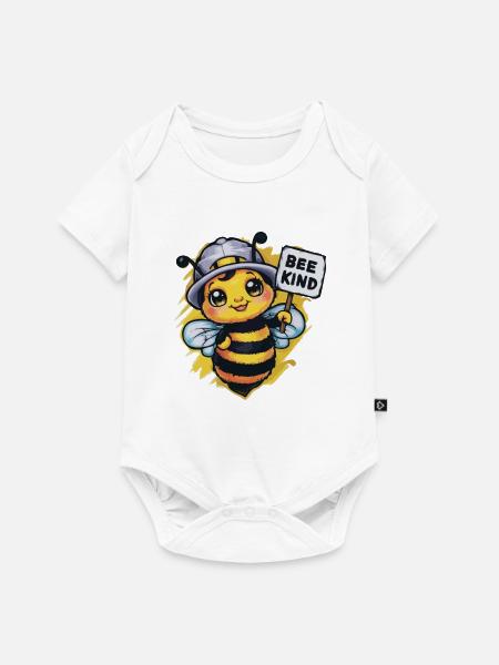 Bee Kind Biene - Baby Premium Kurzarmbody - Weiß