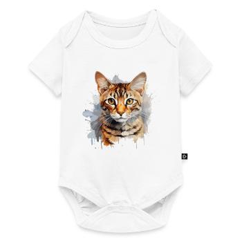 Bengal Cat - Baby Premium short-sleeve bodysuit - white - Front