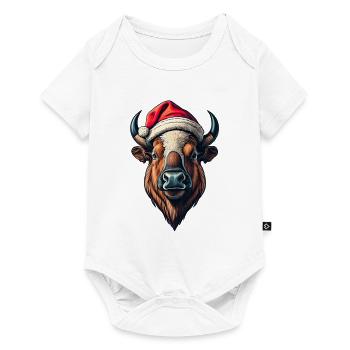 Bison Weihnachten Santa - Baby Premium Kurzarmbody - Weiß - Vorne
