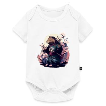 Wasserschwein Samurai Japanische Kunst - Baby Premium Kurzarmbody - Weiß - Vorne