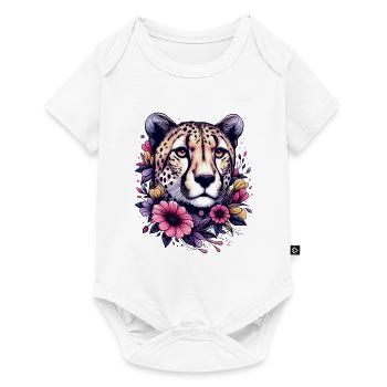 Cheetah Cheetah Flowers - Baby Premium short-sleeve bodysuit - white - Front