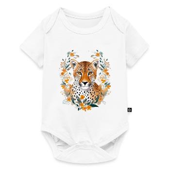 Cheetah Cheetah Flowers - Baby Premium short-sleeve bodysuit - white - Front