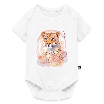 Cheetah Cheetah Flowers - Baby Premium short-sleeve bodysuit - white - Front