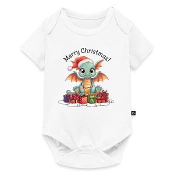 Dragon Noël Dragon Animal Mignon Drôle - Body à manches courtes Premium Bébé - blanc - Devant