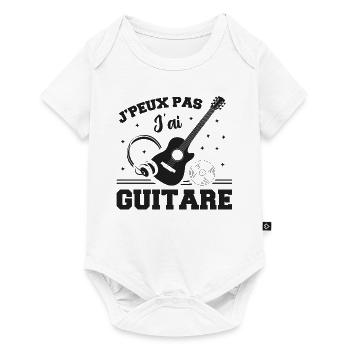 Je Peux Pas J ai Guitare - Body à manches courtes Premium Bébé - blanc - Devant