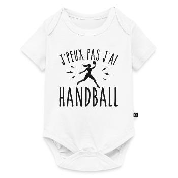 je peux pas j ai handball humour sport - Body à manches courtes Premium Bébé - blanc - Devant
