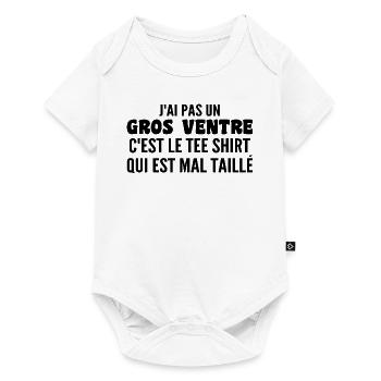 Gros ventre tee shirt | cadeau droles - Body à manches courtes Premium Bébé - blanc - Devant